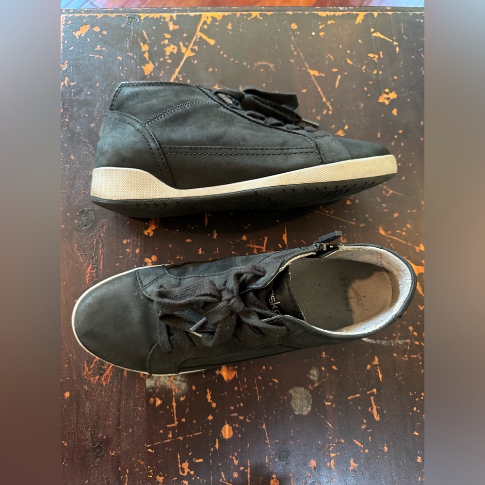 Dansko black leather sneakers